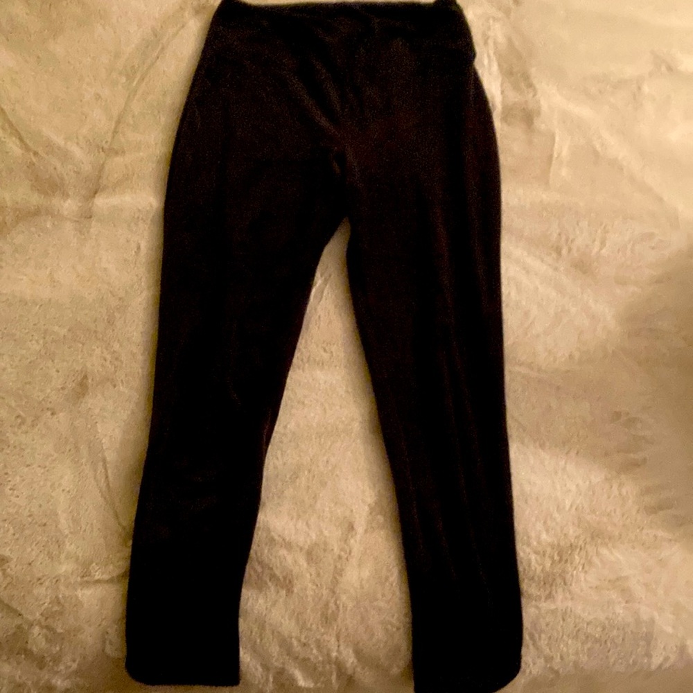 Talbots Velvet Black Leggings Large Soft Good Quality